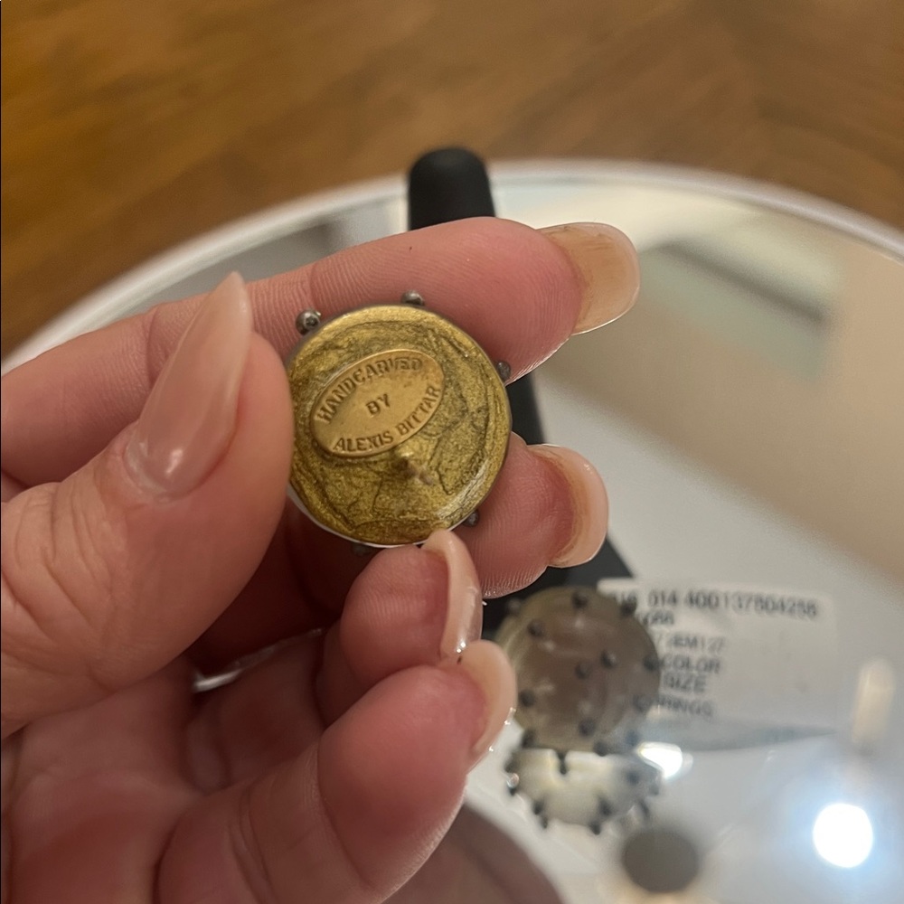 Alexis Bittar Gold-Tone Lucite Stud Earrings - Picture 2 of 3